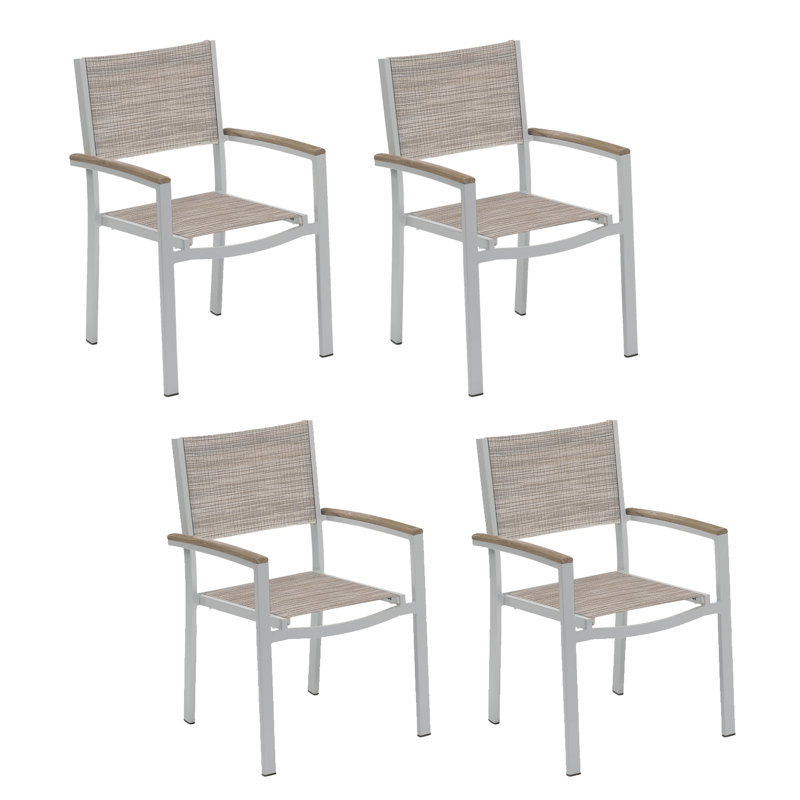 Travira Stacking Patio Arm Chair, Bellows, Tekwood vintage, Flint