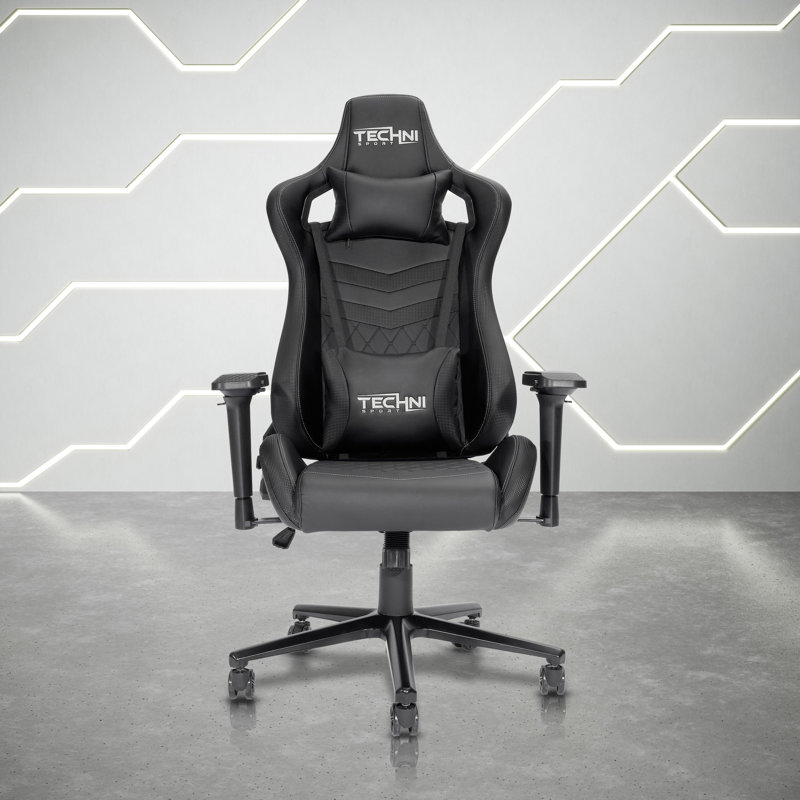 Fauteuil de jeu ergonomique à haut dossier pour PC, hauteur réglable