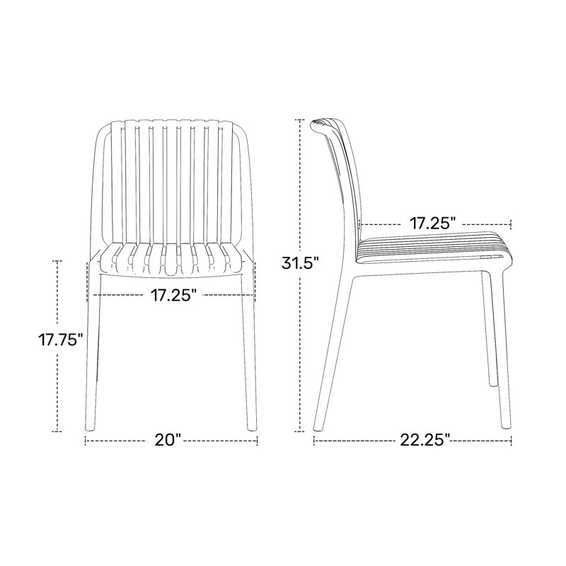 Chaise d'appoint empilable Delron, Blanc