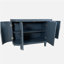 Buffet moderne incurvé de 47,2 pouces avec 4 portes et tablettes intérieures réglables pour le salon, la cuisine, la chambre à coucher et le couloir (bleu)-1058852539