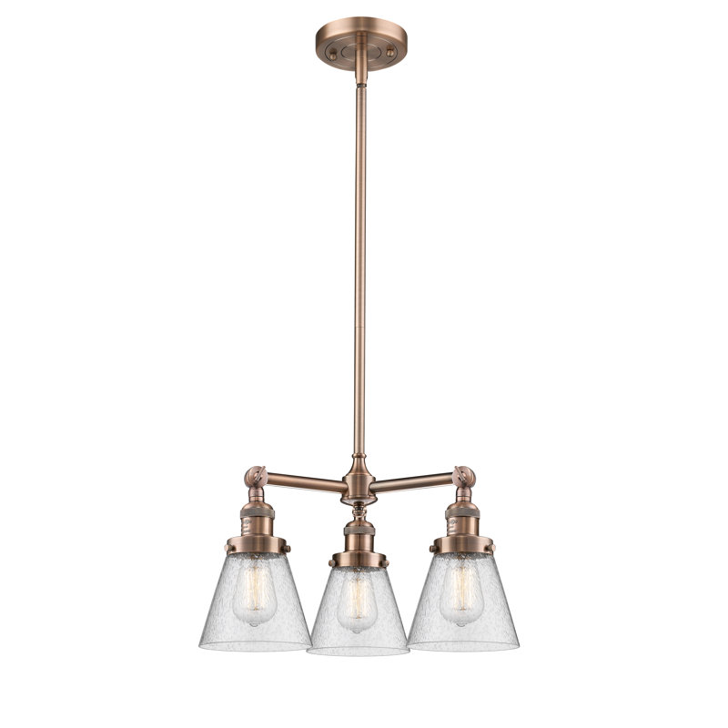 Lustre classique à 3 lumières Seaham, Cuivre antique