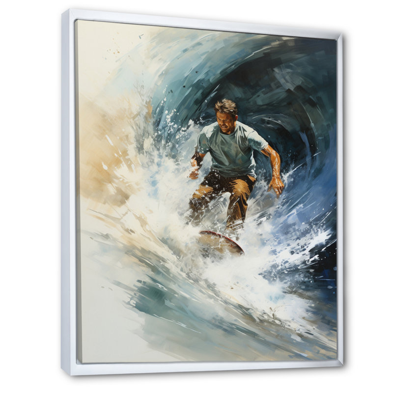 Beach Photo Surfers Paradise I - impression, Cadre flottant blanc, H 40 po x l 30 po x P 1,5 po