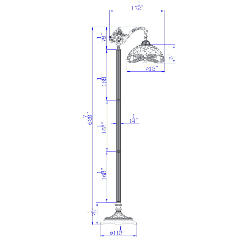 Lampe sur pied arquée 60 po Aadhyan