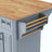 Kitchen Island With Rubber Wood Drop Leaf, Embossed Texture Rolling Kitchen Cart On 4 Wheels With 4 Doors And 3 Drawers, Kitchen Island With Storage For Kitchen, Dining Room-725319565