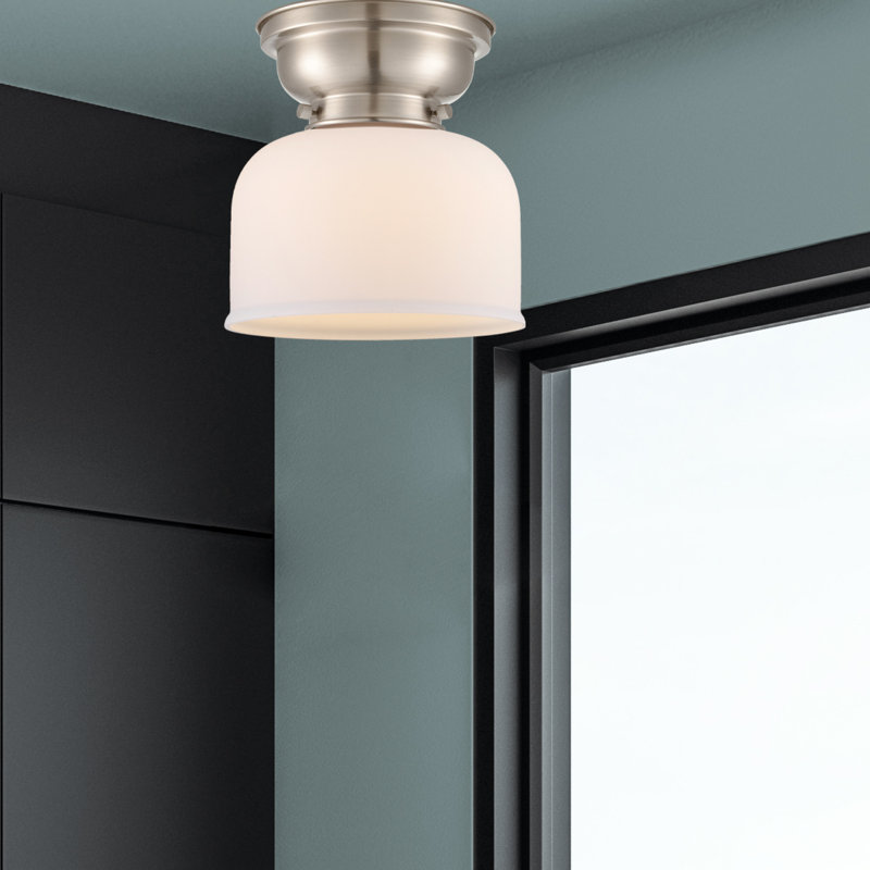 Plafonnier encastré 8 lumières Moody, Blanc mat, Ampoule non incluse, Nickel satiné brossé