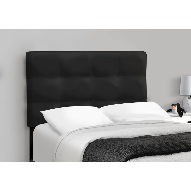 Lit tapissier standard Rojus, Noir, Simple