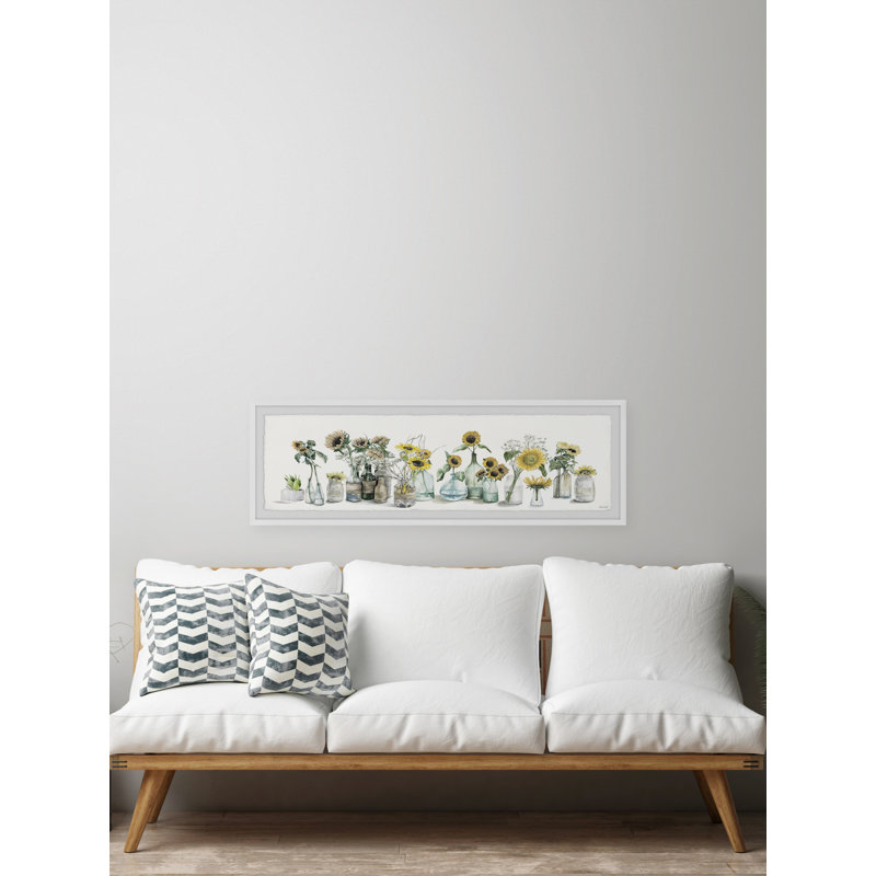 « lovely tournesols »-cadre photo panoramique sur papier, H 15 po x l 45 po x P 1,5 po