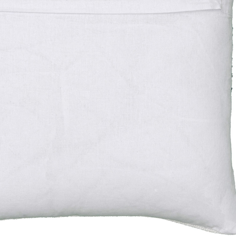Coussin 100% coton tissé à la main, polyester, Chevron bleu, blanc