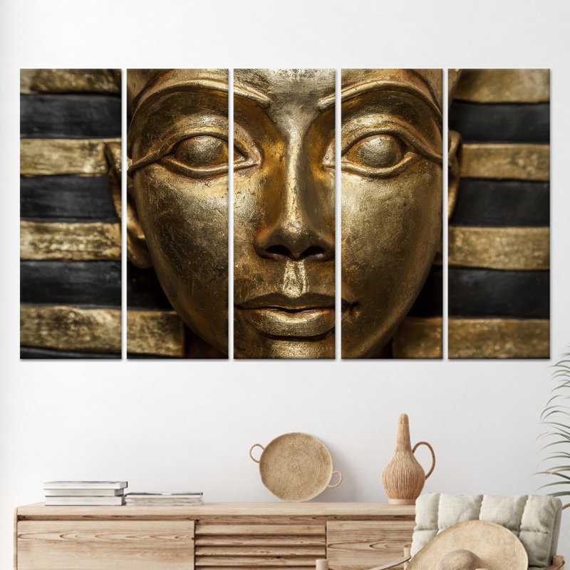 Décoration murale égyptienne Pharaon égyptien, impression sur toile pour la maison, toile tendue 5P, 43,3 po H x 78,7 po l
