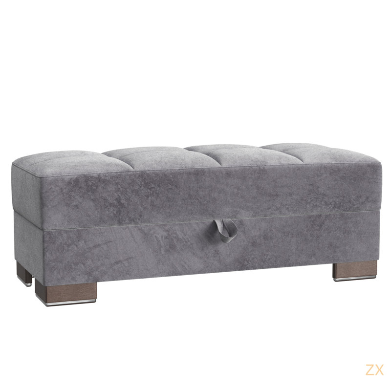 Repose-pieds avec rangement en microfibre Primenest Nimbusflow, Gris