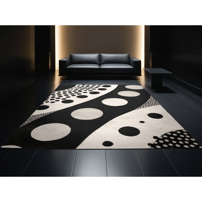 Tapis marocain décontracté lavable à la machine en gris Paulett, 8 pieds carrés