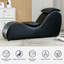 Chaise longue incurvée courbée en similicuir et ergonomique avec housse amovible et lavable, noir-1326238852