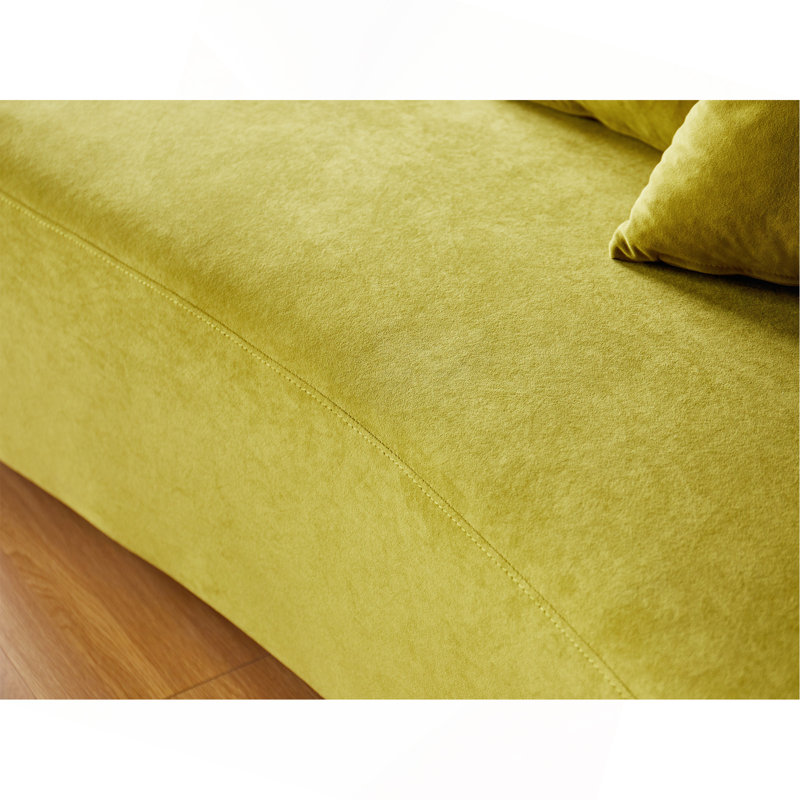 90.2'' Wide half moon design sofa, Olive Green