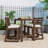 Wooden Patio Bar Set with Chairs and Cushions-1340427812