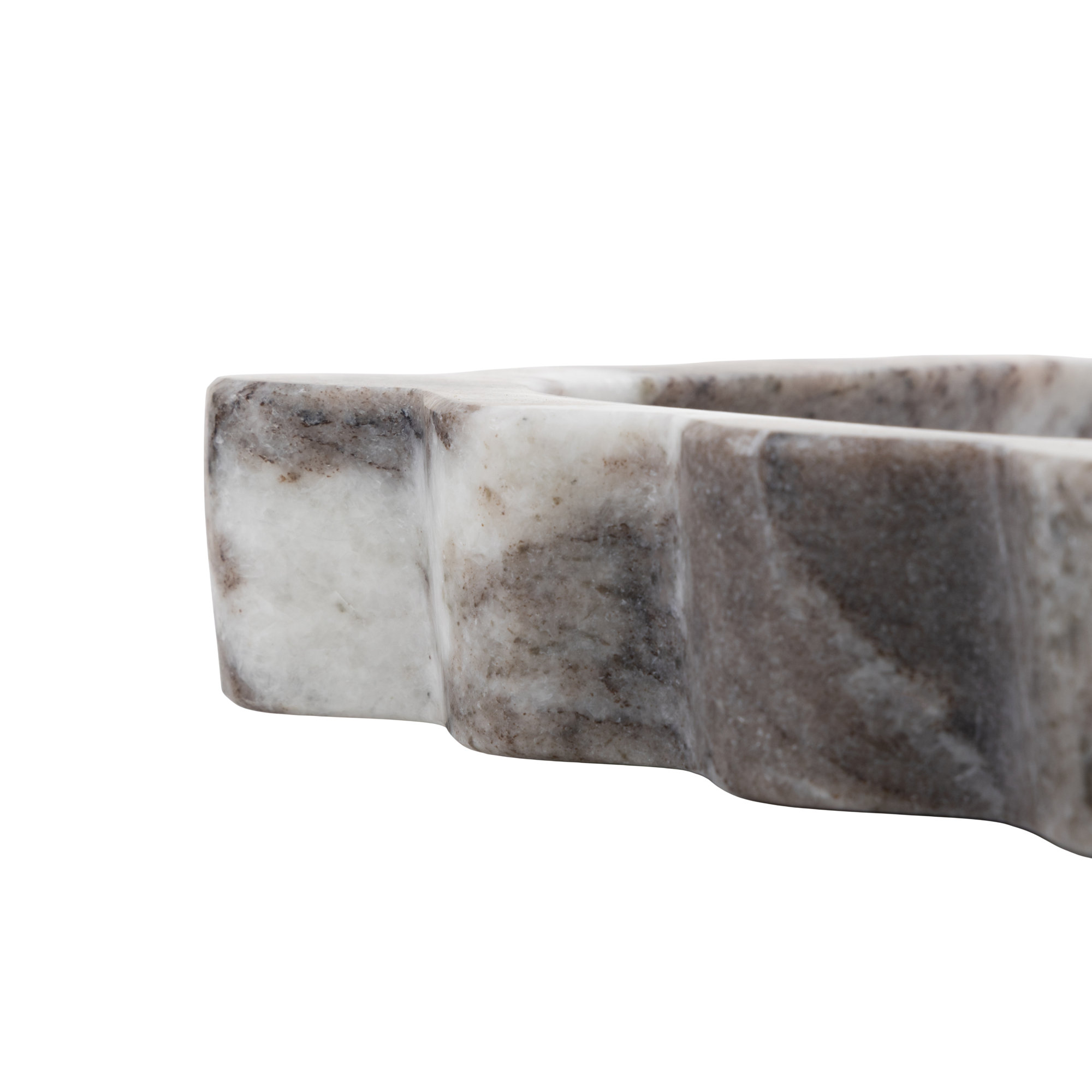 Cole and Marble Living Room Decor Tray with Swirl Pattern and Wavy Edges, Gray, 12"Wx5"Dx1.25"H, Rectangle