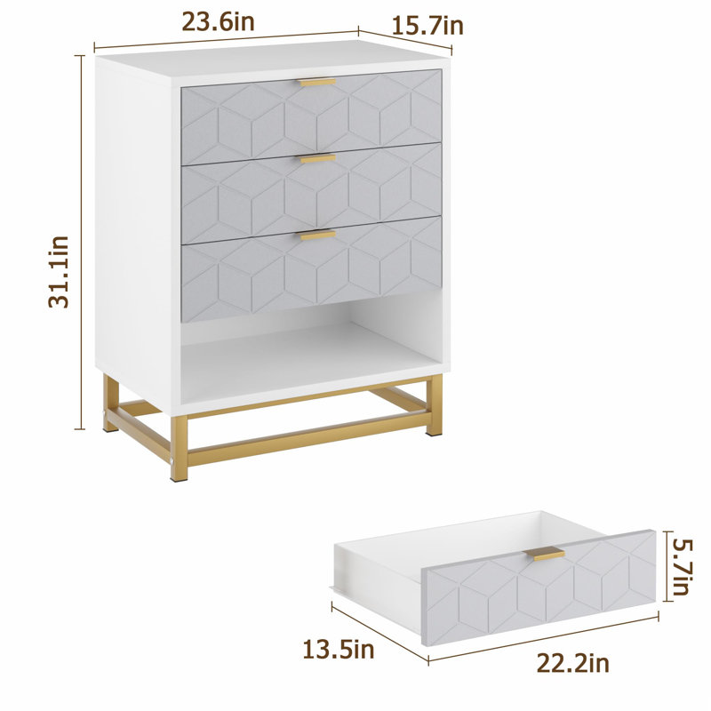 60 cm W Chest of 4 Drawers