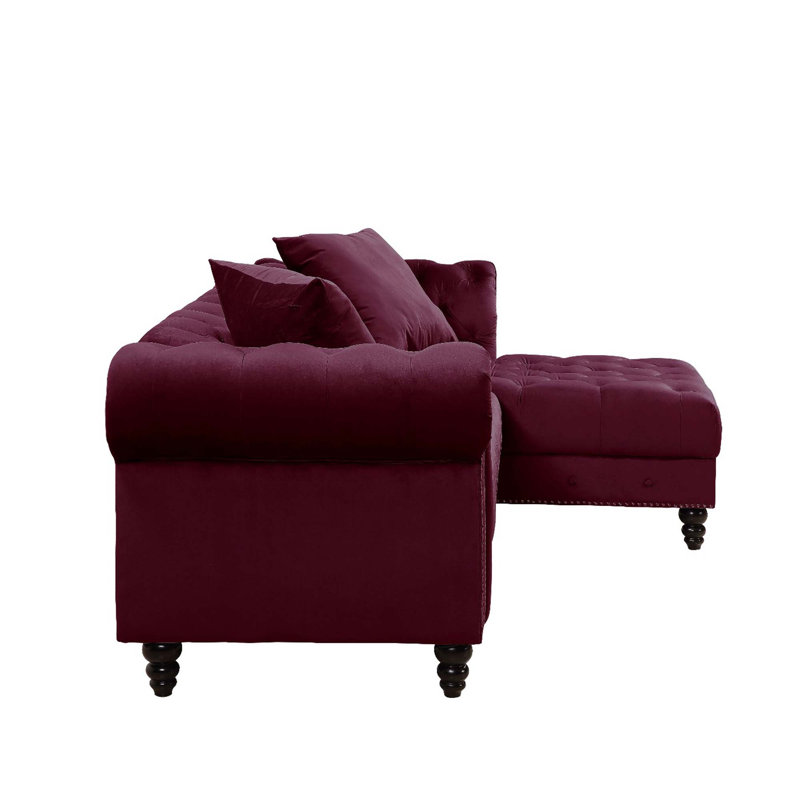 Canapé modulaire capitonné avec 2 coussins Adnelis