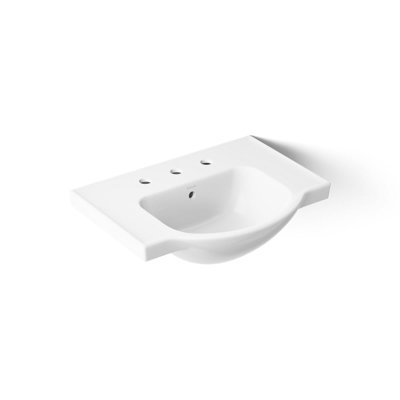 Veer Ceramic Pedestal Bathroom Sink with Overflow