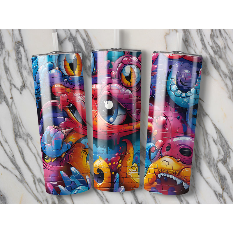 Choose Handmade Tumblers 591ml Vacuum Insulated Stainless Steel (18/8) Travel Tumbler with Straw