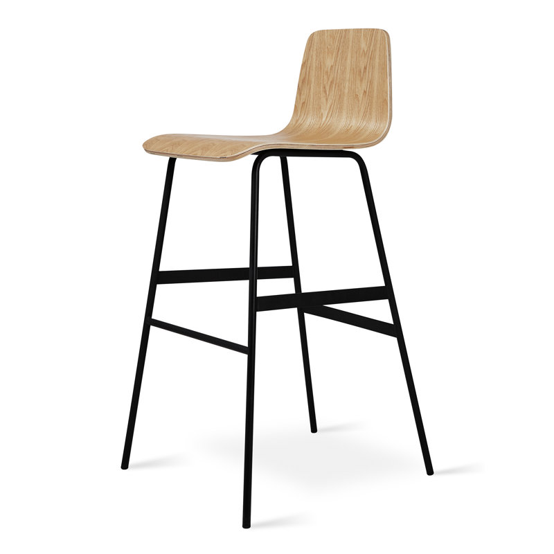 Upholstered Stool with Metal Frame, Natural Ash, Short Stool  (18” Seat Height)