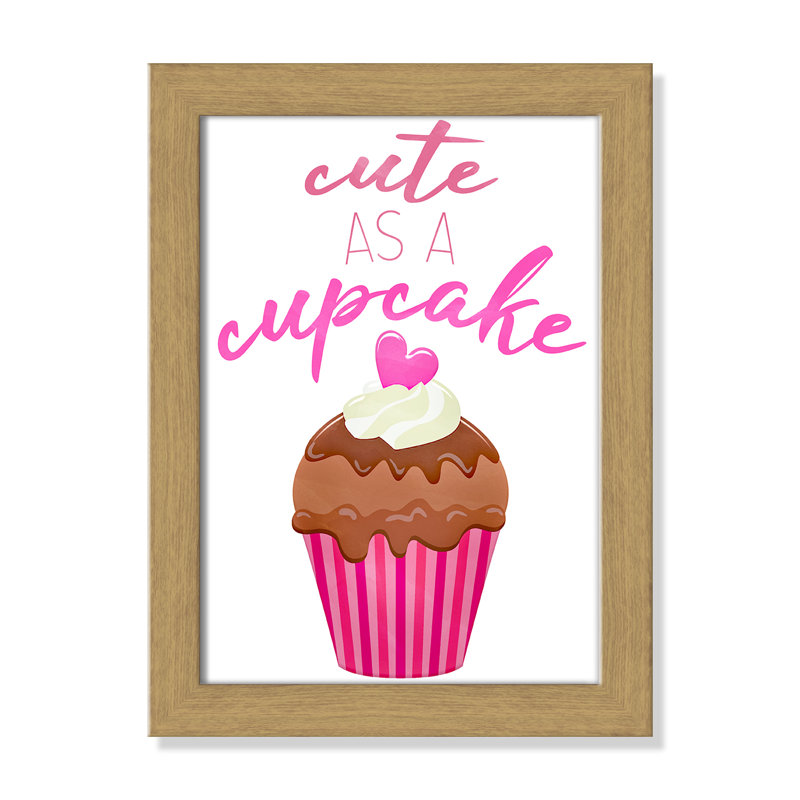 Mignon comme un petit gâteau Mignon comme un petit gâteau, H 16 po x l 12 po x P 0,63 po, Cadre en chêne