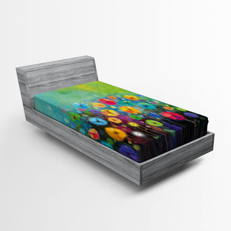 Microfiber Floral Fitted Sheet, Twin XL Fitted Sheet