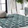 Mashawna Blocks Modern Geometric Green/White Rug