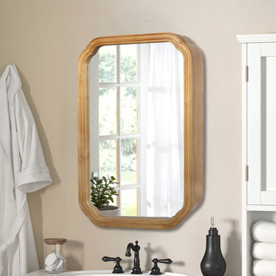 Armoire murale en bois avec miroir