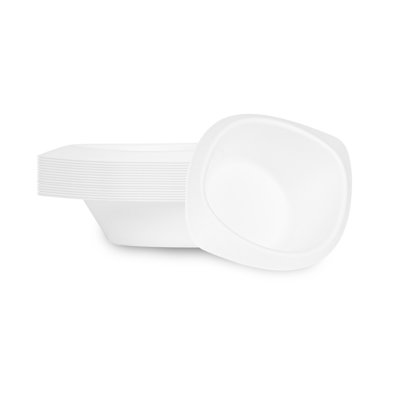 Restaurantware-Pulp Safe 8.4 x 8.4 Inch Oval Dessert Bowls, 100 No PFAS Added Dinner Bowls - Home Compostable, Heavy-Duty, White Bagasse Sustainable Bowls, BPI-Certified, Disposable