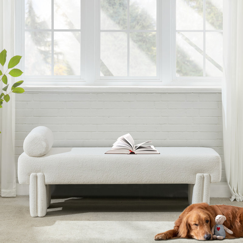 Bulwell Long Upholstered Bedroom Bench/Ottoman , Beige