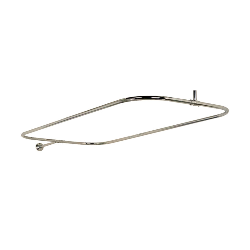 48'' D-Shaped Shower Curtain Rod, Polished Nickel