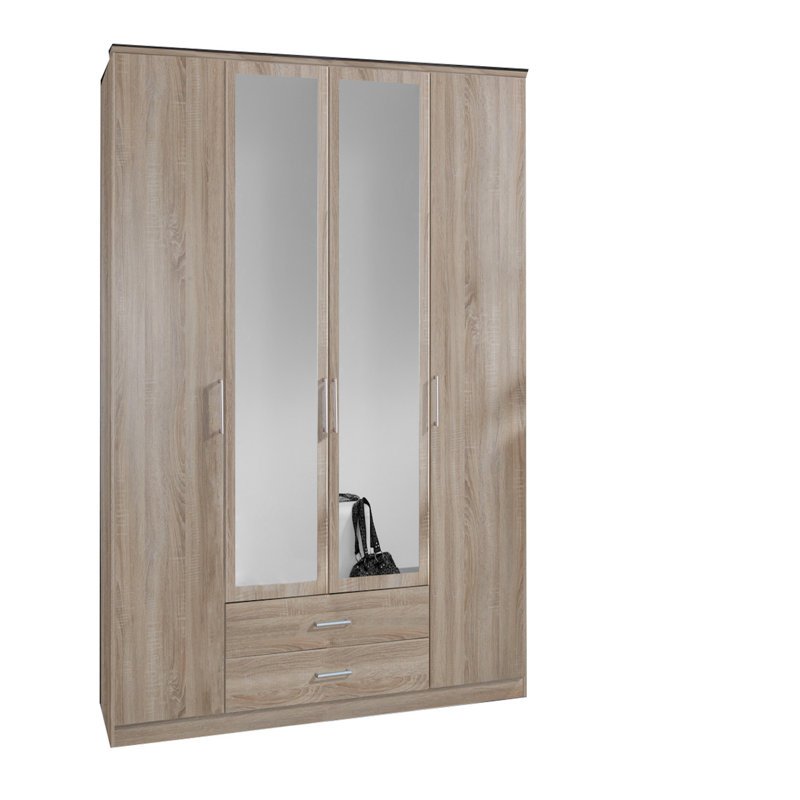 Hafiza 4 Door Manufactured Wood Wardrobe