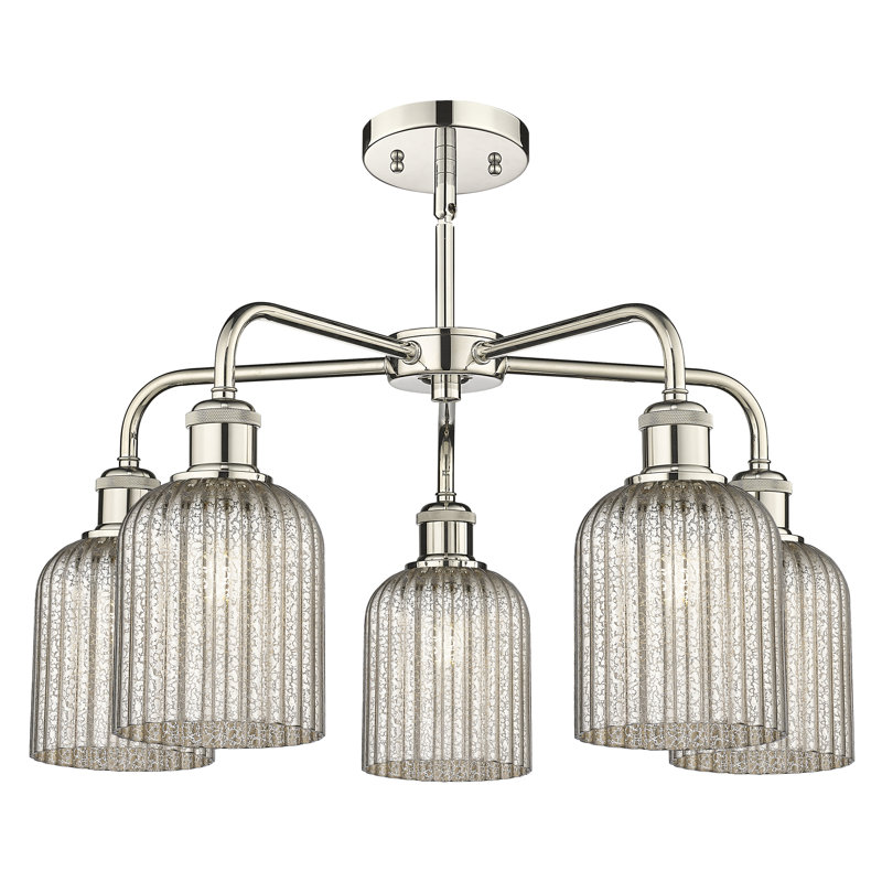 Lustre suspendu à 5 lumières de 23 po Ballston - Trig, Mercure, Nickel poli