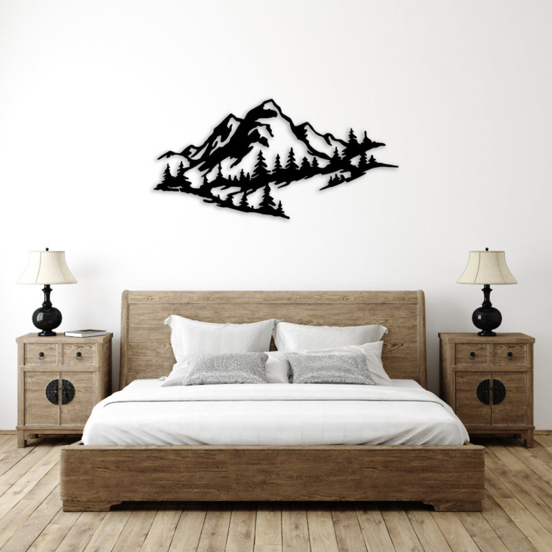 Mountain Range View Metal Wall Art - Mountain Landscape Wall Art - Scenic Range Silhouette Design Sculpture - Rustic Outdoor Wall Hanging - Modern Industrial Metal Art - Nature Inspired Home Decor - Bold Statement Art Piece