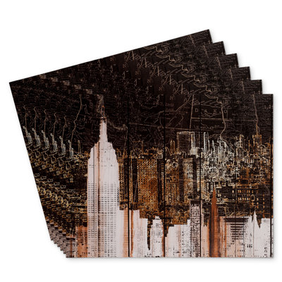 Polyester Andaluss Set of 6 - The Empire City of New York Decor