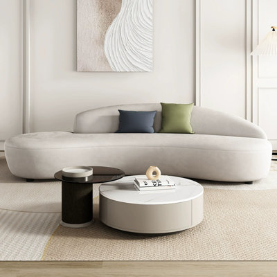 Modern Simple Curved Grey Sofa Modern Simple Curved Grey Sofa