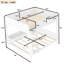 Grand lit superposé avec tablette de rangement et bibliothèque, lit superposé en bois avec échelle et garde-corps, conception détachable-1951879887-1951879881