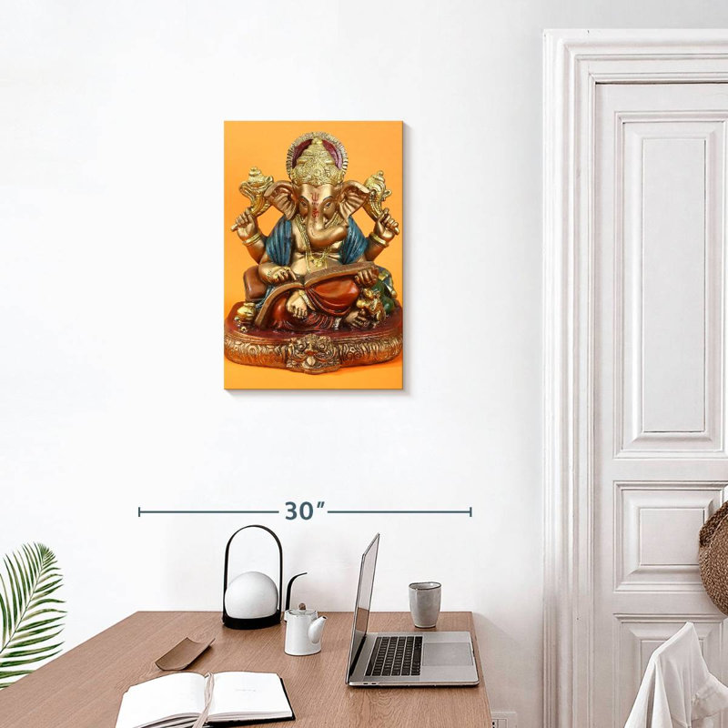 Adella Golden Ganapati Idol, H 24 po x l 16 po