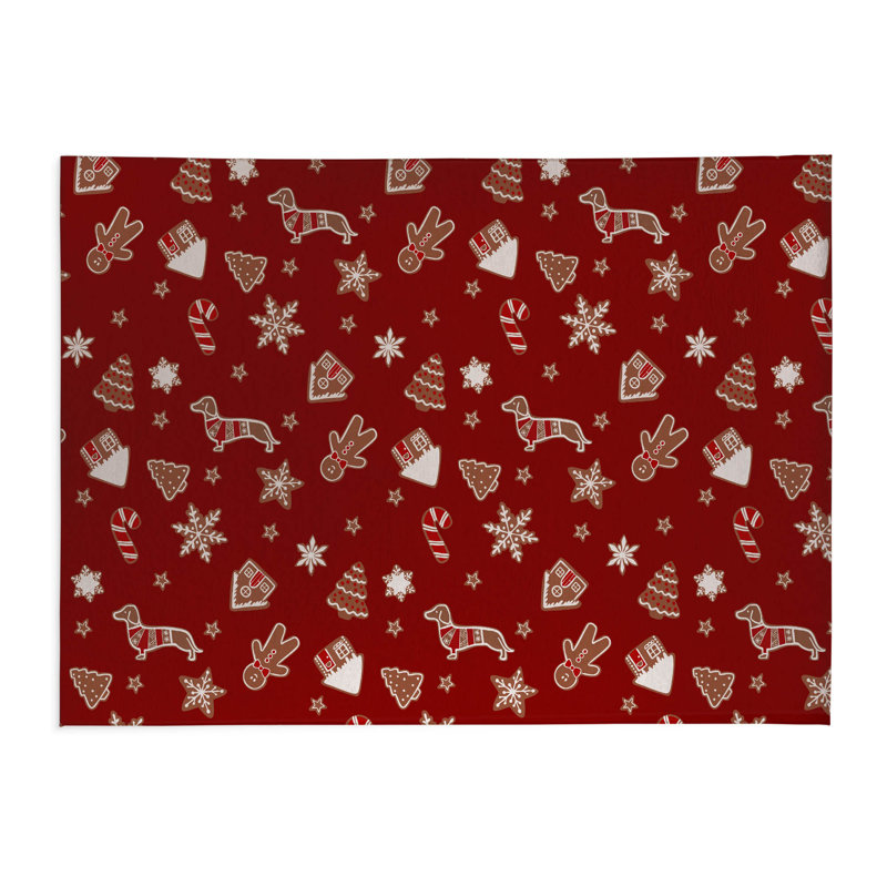 Ginger All The Way Red Low Profile Kitchen Mat, Rectangle 2' x 3', Red