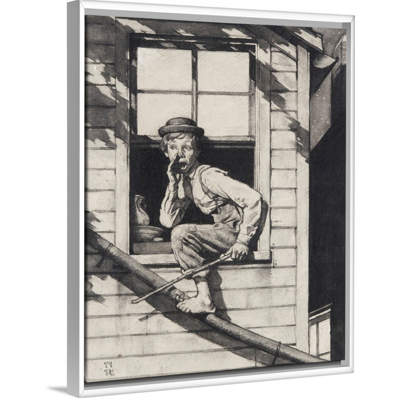 Art mural sur toile Tom Sawyer, H 22 po x l 18 po x P 1,75 po, Cadre flottant blanc