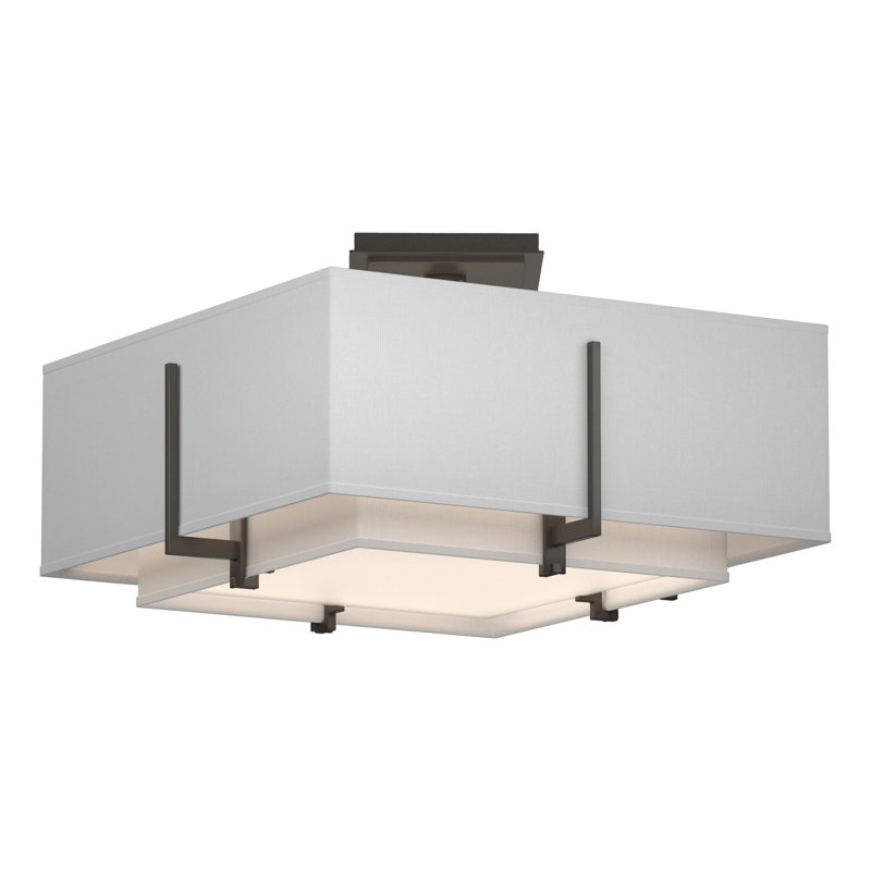 Exos 2 - Light Semi Flush Mount, Natural Anna, Modern Brass
