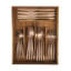 Bloomhouse 20 Piece Stone Washed Flatware 18/10 Stainless Steel Silverware Cutlery Utensil Set With Acacia Wood Caddy -1152785659