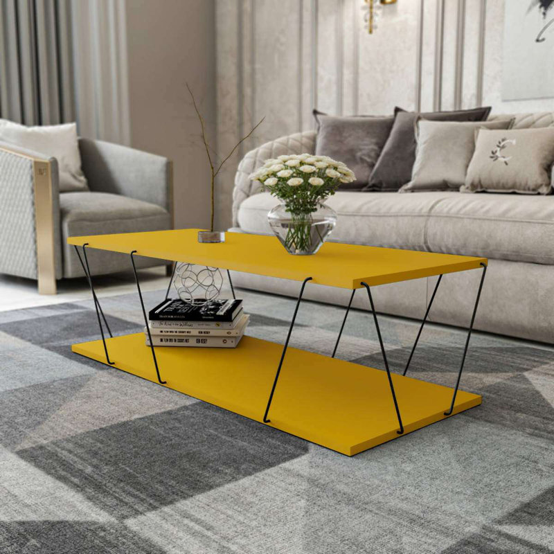 Table basse Decarlo, Jaune / Noir
