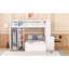 Lit mezzanine multifonctionnel en bois peu encombrant avec bureau, garde-robe et lit simple