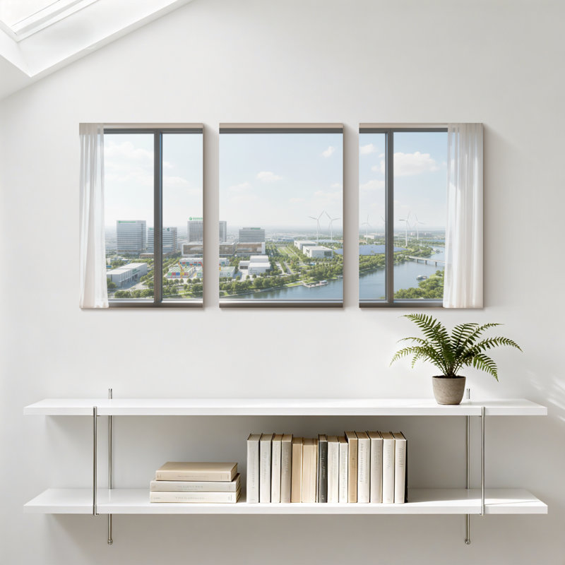 Scénario et paysages urbains, ensemble de 3 impressions sur toile, H 24 po x l 48 po