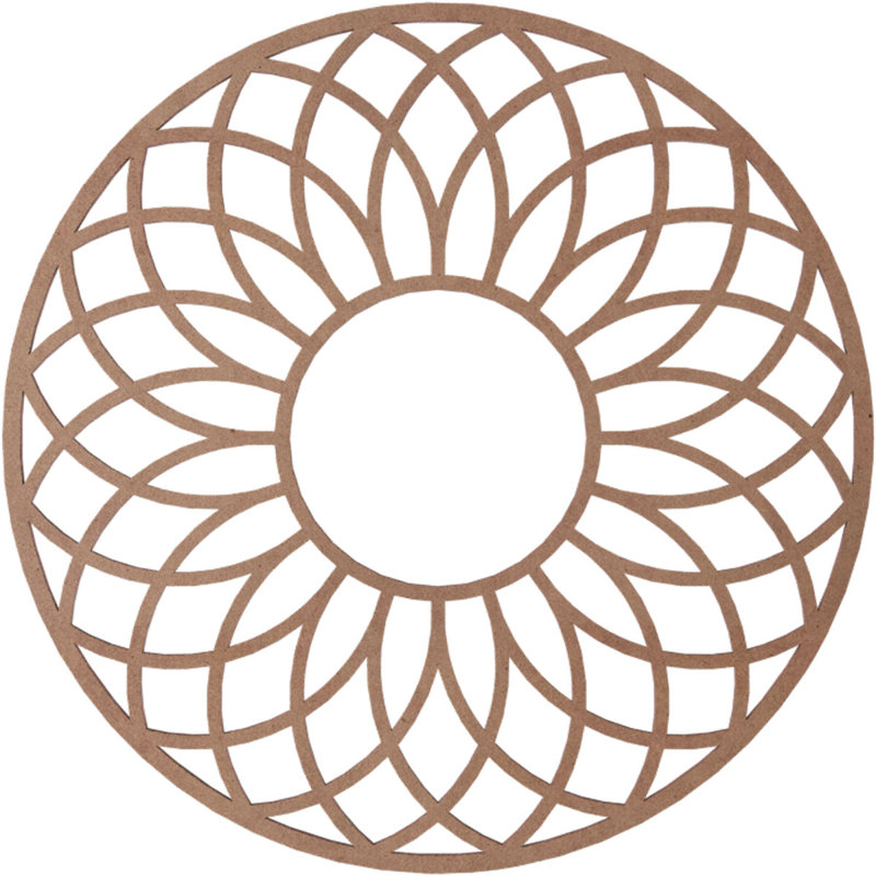 18"OD x 6 1/8"ID x 1/4"T Cannes Wood Fretwork Pierced Ceiling Medallion, Alder, 16" H x 16" W x 0.38" D, Wood (Paint Grade)