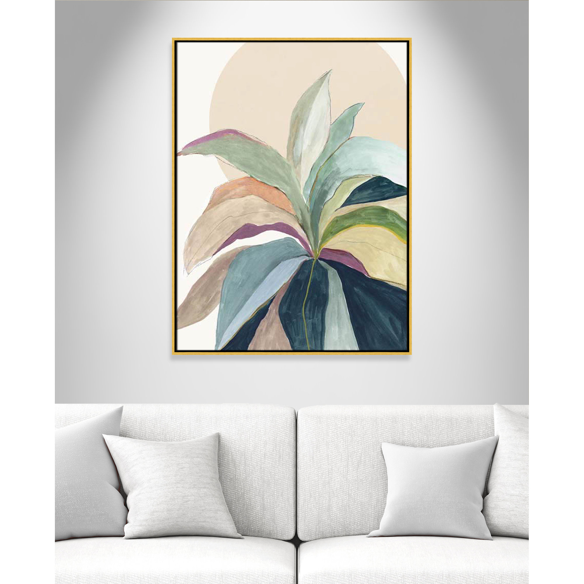 Sherbrooke Sunny Bright Leaves II by Asia Jensen Print, No Mat, Gold Floater Framed, 41.5" H x 31.5" W x 2" D