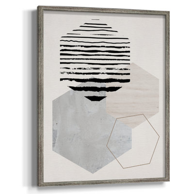 Reproduction hexagonale II, reproduction encadrée - bois massif