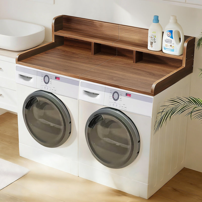Comptoir laveuse-sécheuse avec patins antidérapants, 12" H x 58" W x 28" D, Brown
