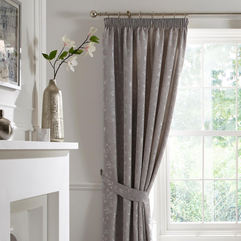 Bird Trail Fabric 74cm Curtain Holdback/Tieback, Grey